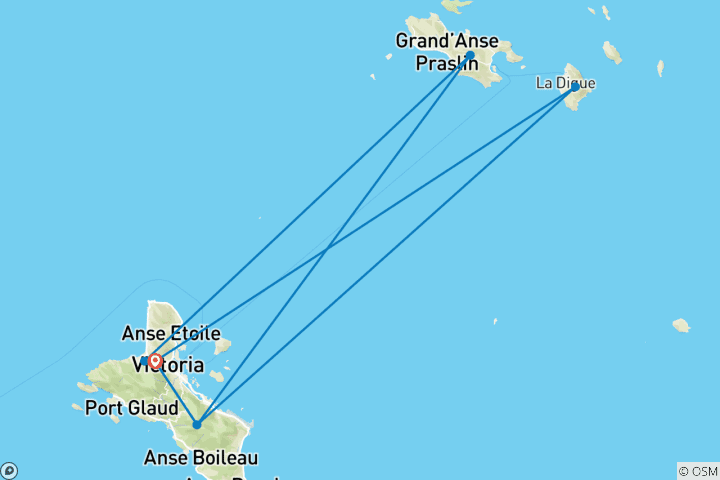 Map of Seychelles Experience 5D/4N