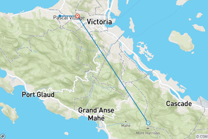 Map of Seychelles Experience 3 D/2 N