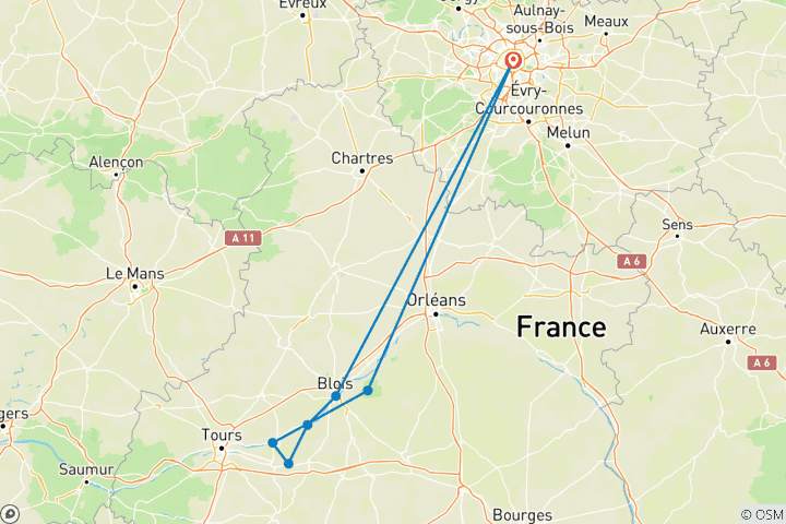 Carte du circuit Découverte des châteaux de la Loire - 2 jours