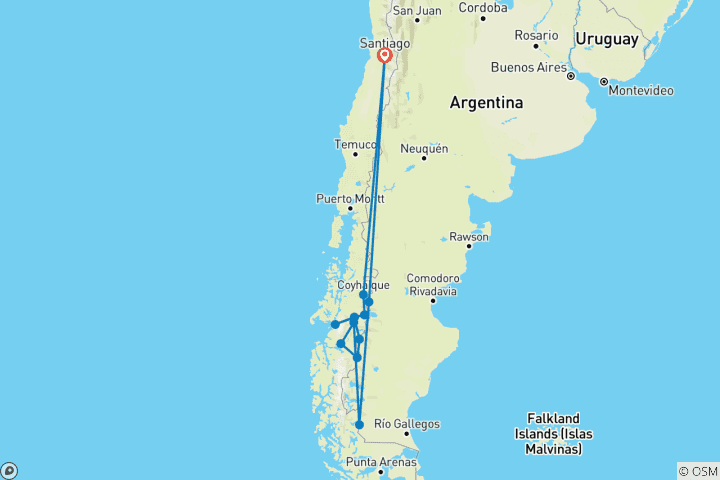 Karte von Patagonia Azul