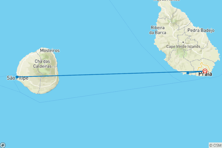 Carte du circuit Safari au Cap-Vert (7 jours / 6 nuits)