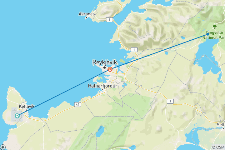 Map of 5 Days in Iceland: Snorkel Silfra, Explore Katla Ice Cave
