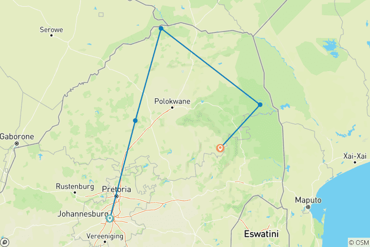 Karte von Echos des Nordens (Limpopo) (11 Tage)