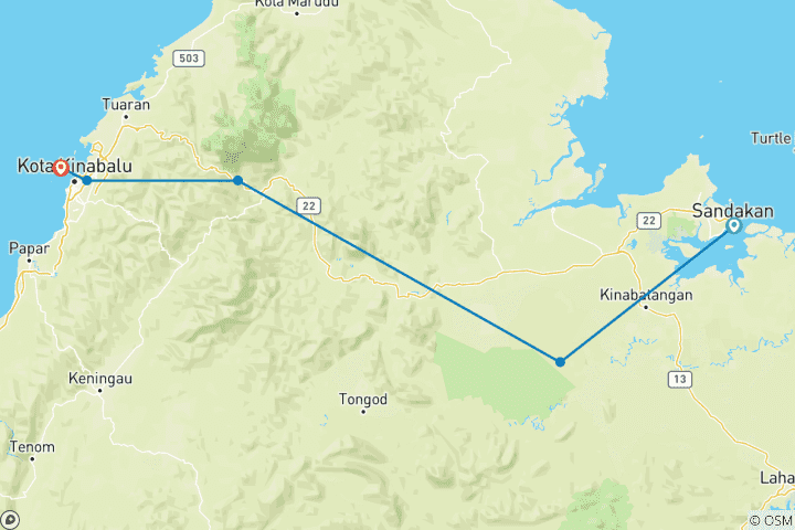 Carte du circuit Borneo Premium Family Holiday