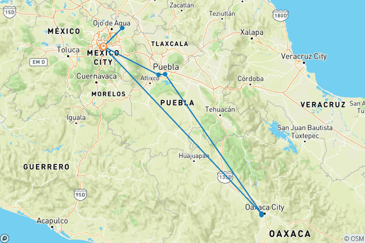 Kaart van DAG VAN DE DOOD ERVARING IN MEXICO