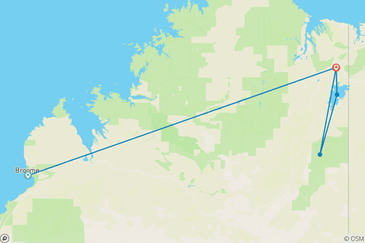 Mapa de Lo más destacado de Broome y la región de Kimberley (Grupo reducido, Intra Tour Aéreo Lo más destacado de Broome y la región de Kimberley)