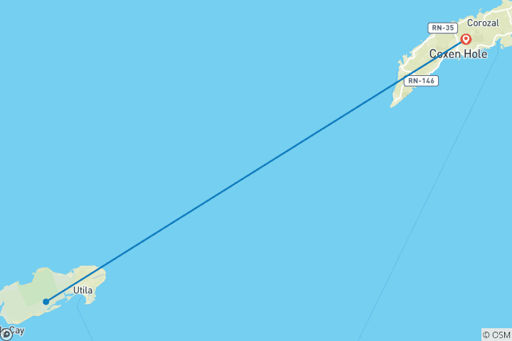 Carte du circuit 7 jours Honduras Roatan & Utila
