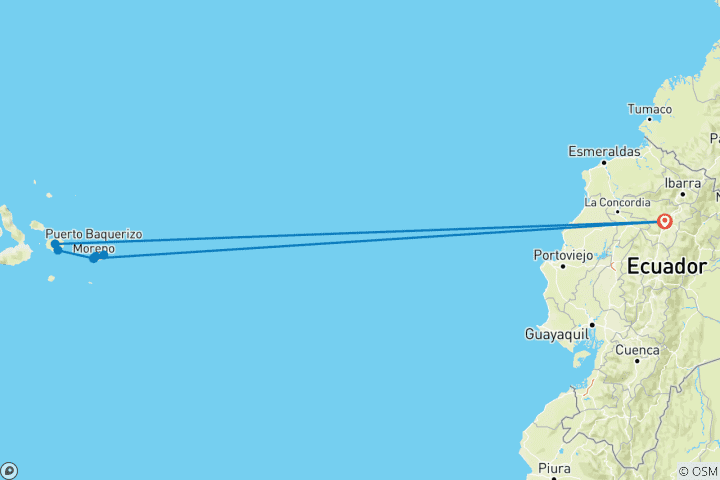 Kaart van Galapagoseilanden Ontdekkingsreis (privé) - 7 dagen