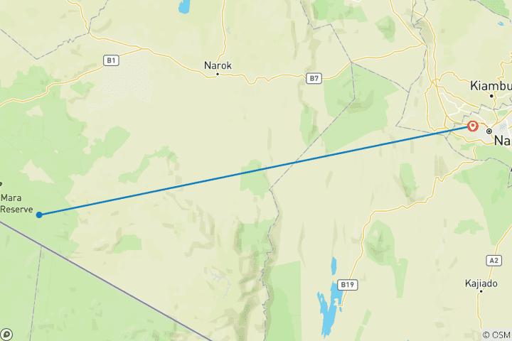 Mapa de Safari de Fauna Masai Mara - 4 días