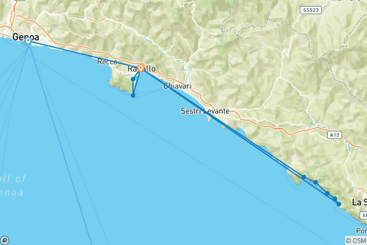 Carte du circuit Cinque Terre & Portofino - 4 jours