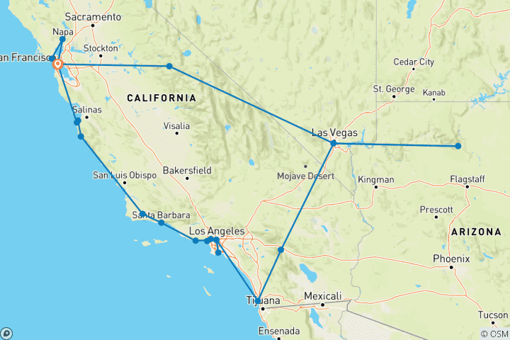 Kaart van Westkust omvat - 14 dagen