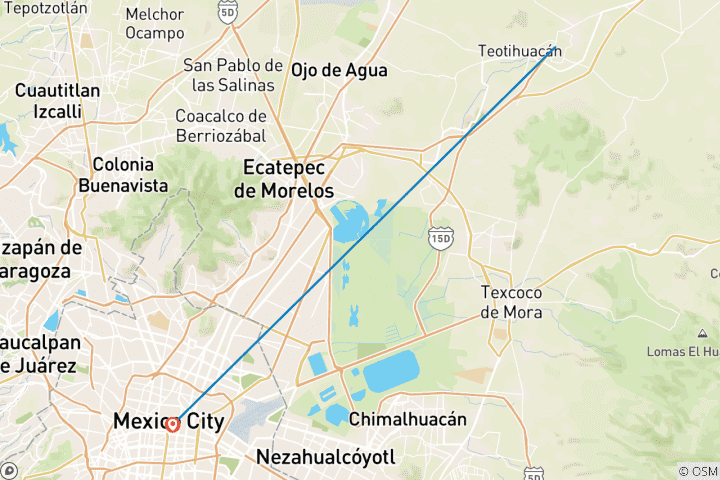 Karte von Teotihuacan Tour von Mexiko-Stadt aus: Bewundern Sie berühmte Ruinen und das historische Zentrum