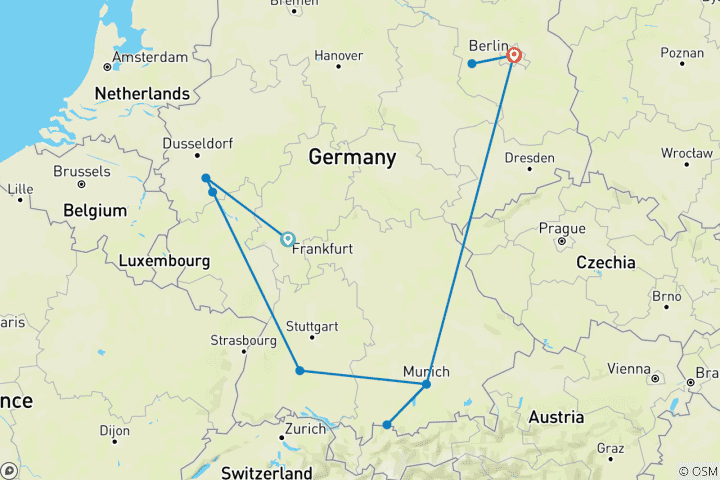Karte von Das Beste von Deutschland: Städte & Schlösser