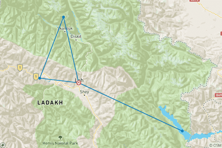Karte von Unglaubliches Leh Ladakh Naturerlebnis