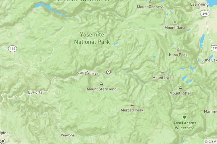 Karte von Yosemite Explorer von Los Angeles aus