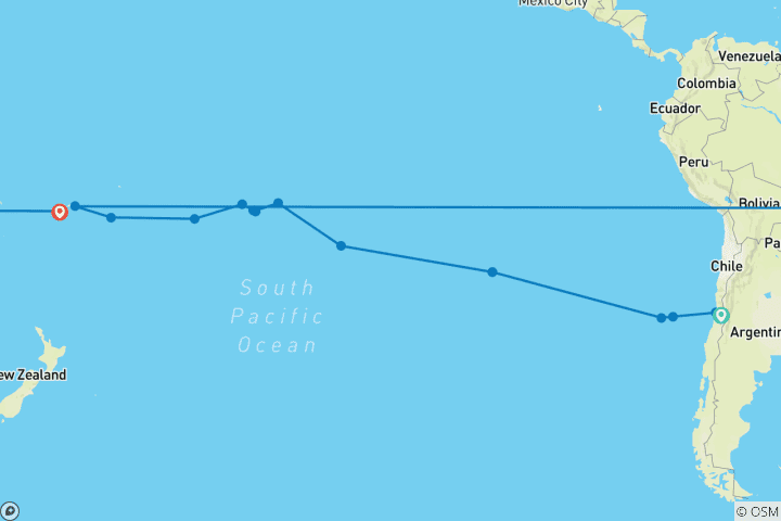 Map of Ultimate Voyage: Easter Island, French Polynesia & Pacific Discovery