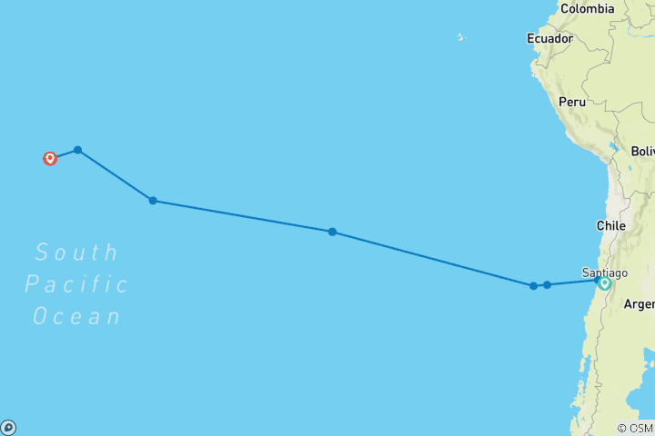 Map of Journey Across the Pacific: Easter Island & French Polynesia