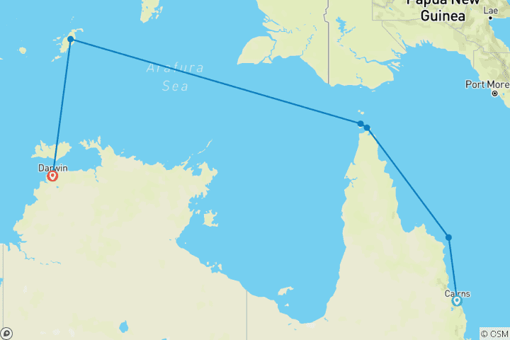 Carte du circuit Top End australien et Indonésie