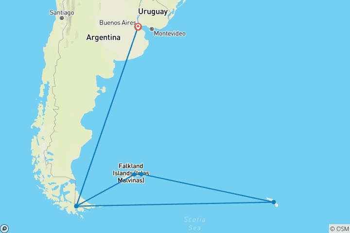Map of Antarctica, South Georgia & the Falklands