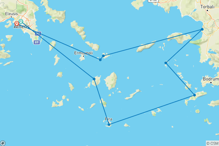 Kaart van Griekse eilanden & Turkse kust 2027