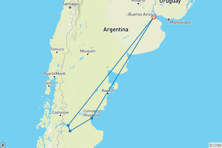 Kaart van De poema's van Patagonië