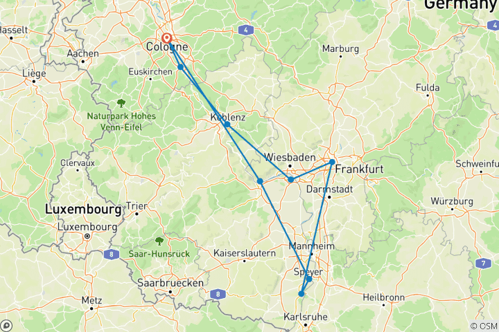 Carte du circuit Rhin Sud - La magie de 2027