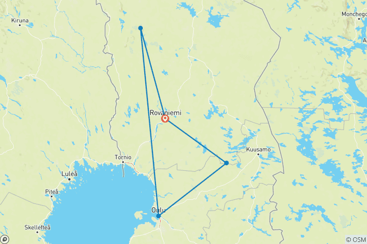 Karte von Lappland entspannt erleben ab Rovaniemi