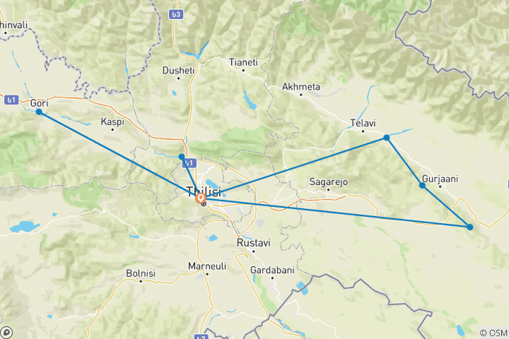 Carte du circuit Géorgie : Vin et patrimoine