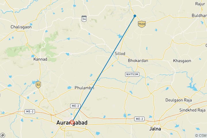 Mapa de De Bombay a Aurangabad en tren: Excursión Patrimonio de Ajanta y Ellora