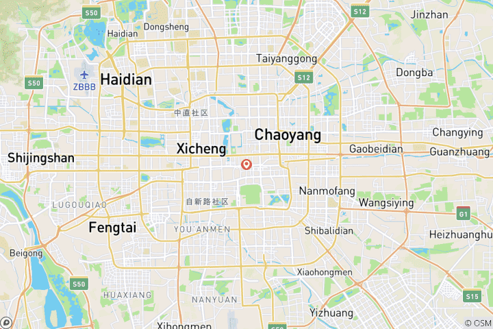 Map of Beijing Night Scenery & Food Tour