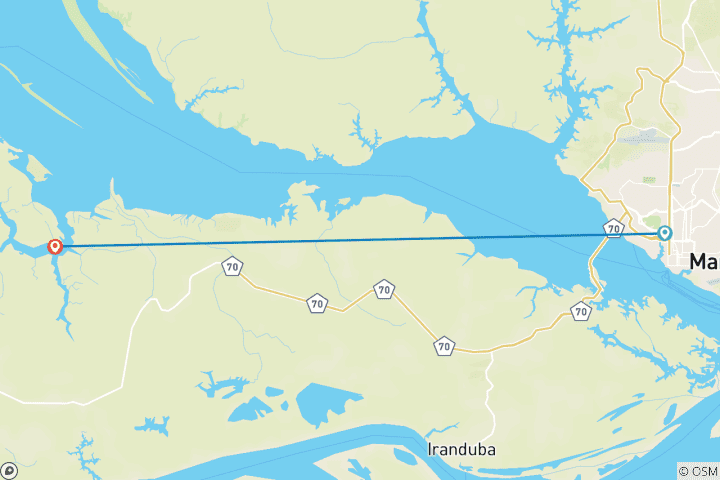 Carte du circuit 8 jours d'immersion au cœur de l'Amazonie brésilienne