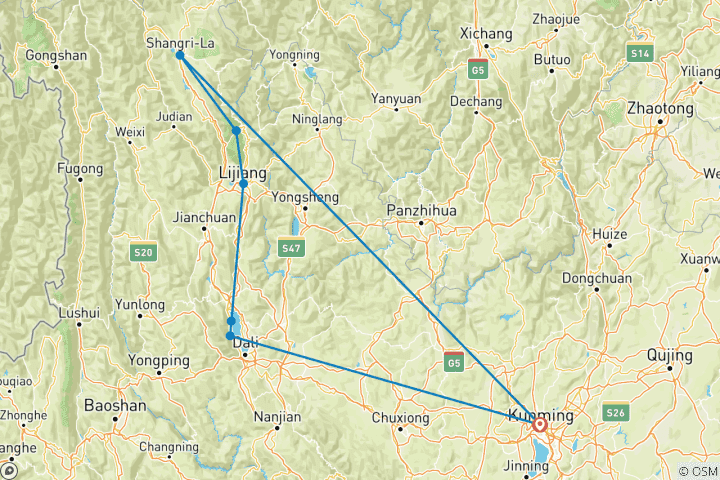 Map of Best of Yunnan - 10 days