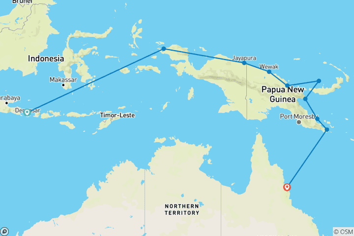 Carte du circuit Découvrez le Pacifique : Îles lointaines et rivages tropicaux 2028-2029