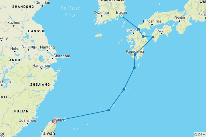 Map of Temples and Treasures: Busan to Hong Kong