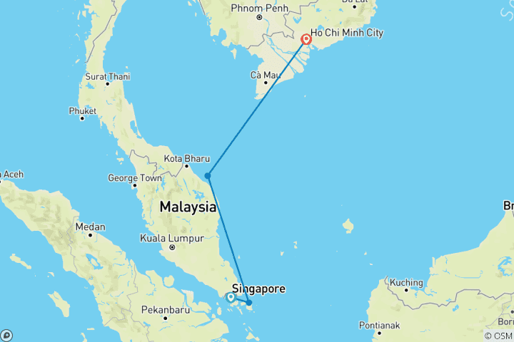 Mapa de De Singapur a Saigón: Joyas costeras