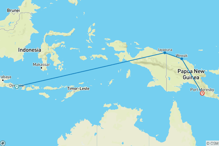 Carte du circuit Les paradis cachés de l'Indonésie 2028-2029 - 14 jours