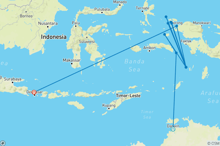 Map of Raja Ampat & West Papua Adventure