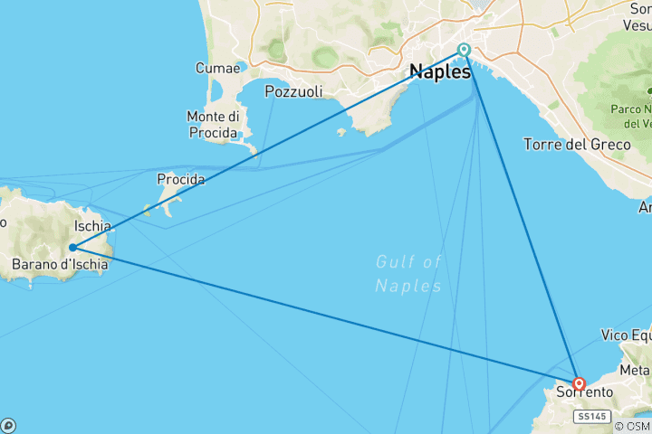 Carte du circuit Séjour bien-être privé de 3 jours à Ischia : pure détente et bonheur thermique