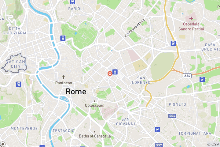 Kaart van 3-daags privé Romeins kuuroord: slow living in de Eeuwige Stad