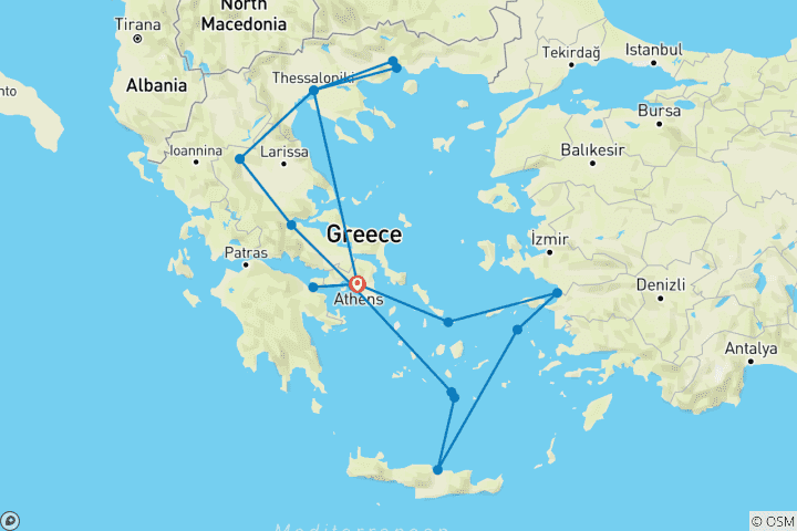 Map of Greece: In the Footsteps of Paul the Apostle featuring a 3-night Greek Islands & Türkiye cruise (2027)