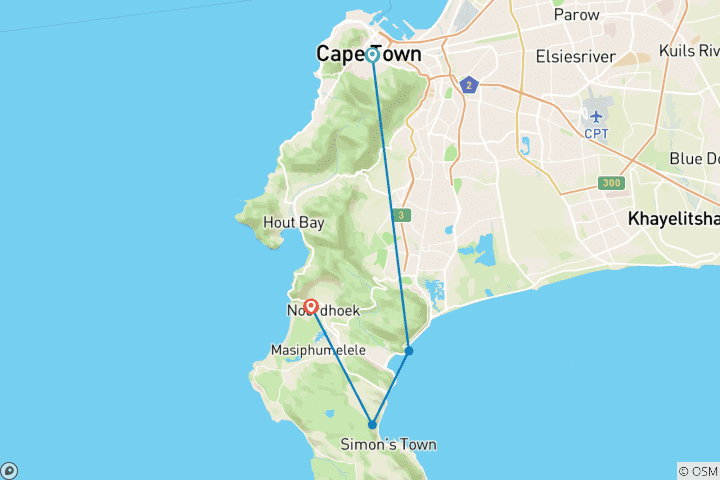 Map of Cape Point and Penisula Xplorer