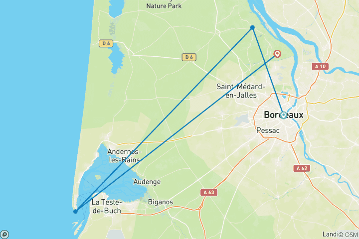Map of Long weekend in Bordeaux 13-16 August 2026