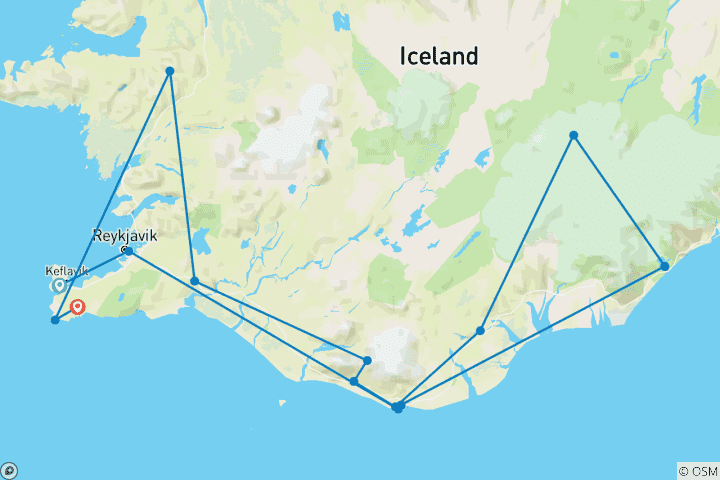 Carte du circuit Éclipse solaire en Islande et trésors cachés - 8 jours