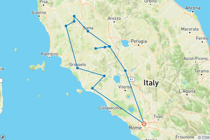 Kaart van Dorpen in Toscane - Kleine groep (Kleine groepen)