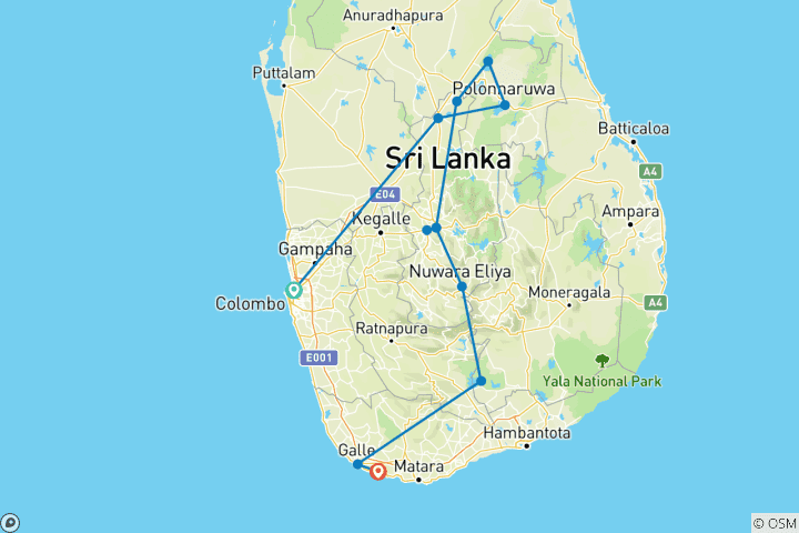 Karte von Sri Lanka: Deluxe