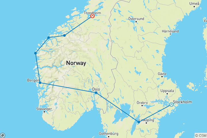 Map of Premium Scandinavia
