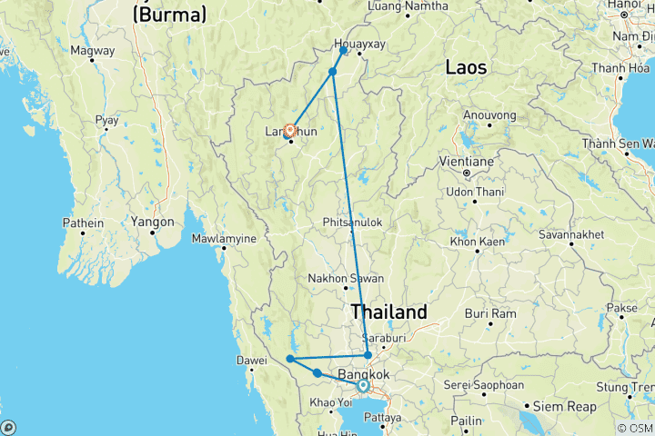 Map of Classic Thailand - Small Group (Small Groups)