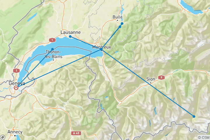 Kaart van Montreux Jazz Festival: luxe vakantie van 10 dagen / 9 nachten