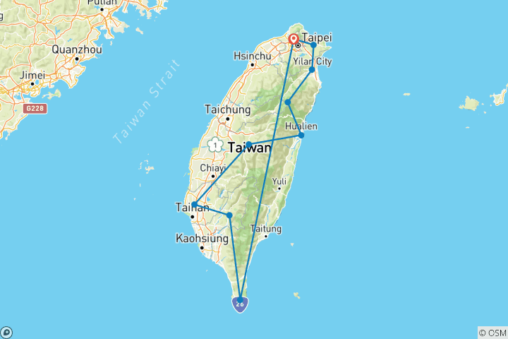 Karte von Taiwan: Höhepunkte