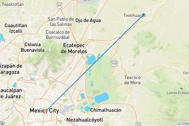 Map of 6 Days in Mexico City: Teotihuacan, Xochimilco & Lucha Libre